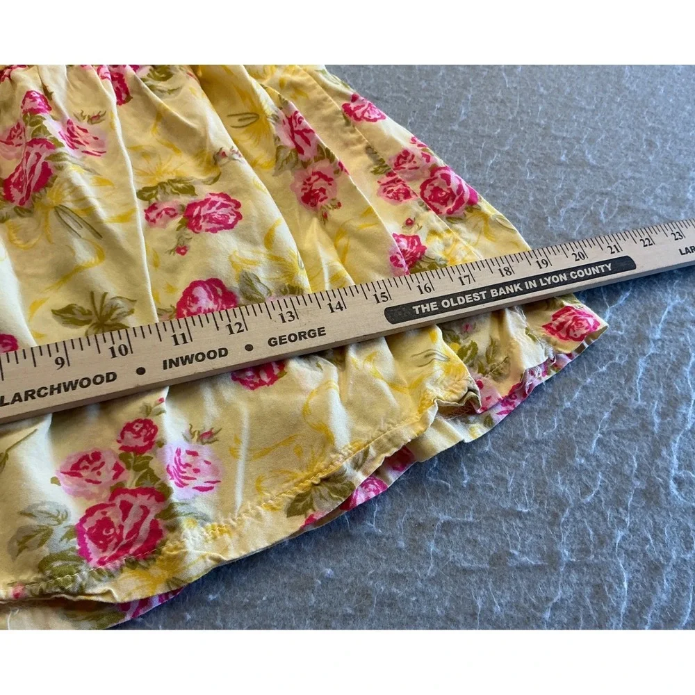 The Childrens Place Vintage Floral Babydoll Dress Yellow Pink Rose 3T Cottage - Picture 10 of 11
